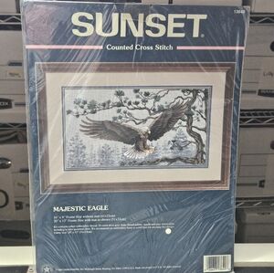 Sunset Counted Cross Stitch Majestic Eagle NEW & Sealed
